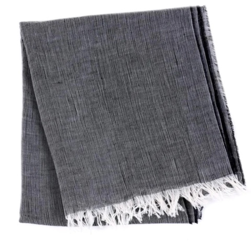 Italian Linen/Cotton Scarf with Eyelash Fringe